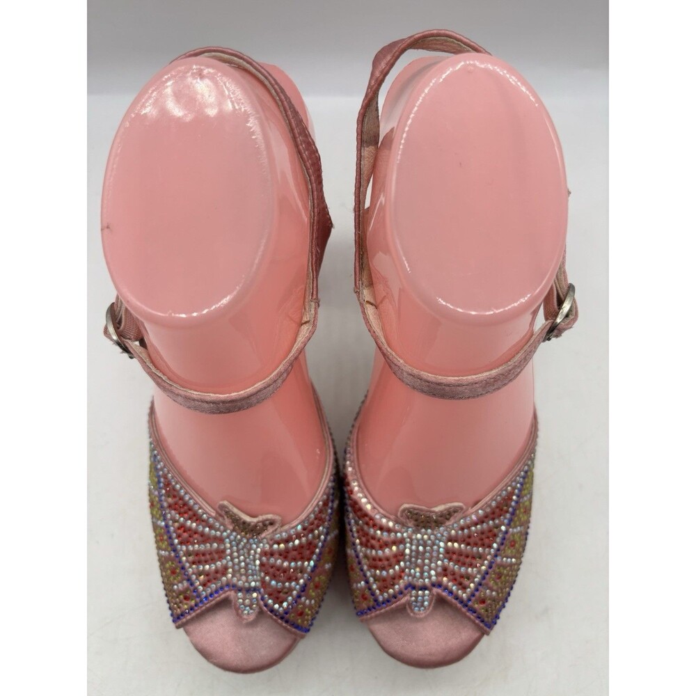 Jeffery Campbell Flight Butterfly Metallic Platform Sandals Embellished Sz 10 - Picture 4 of 14